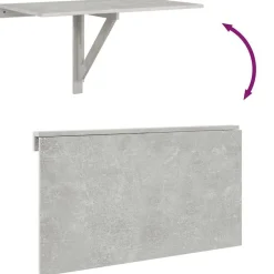 vidaXL Mesa de pared plegable contrachapada gris hormigón 100x60x56 cm Gris hormig&oacute;n Sale