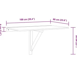 vidaXL Mesa de pared plegable contrachapada gris hormigón 100x60x56 cm Gris hormig&oacute;n Sale