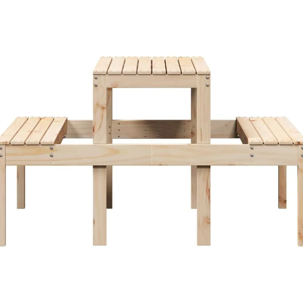 vidaXL Mesa de picnic madera maciza de pino 110x134x75 cm Pino natural Clearance