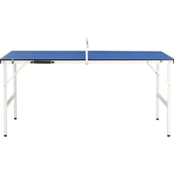 vidaXL Mesa de ping pong de 1,52 m con red (152 x 76 x 66 cm), color azul New