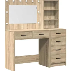 vidaXL Mesa de tocador Marrón 78.5 x 41 x 135 cm Madera contrachapada Roble Sonoma Best