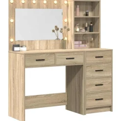 vidaXL Mesa de tocador Marrón 78.5 x 41 x 135 cm Madera contrachapada Roble Sonoma Best