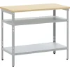 vidaXL Mesa de Trabajo con estante Gris 100 x 55 x 85 cm Sale