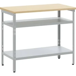 vidaXL Mesa de Trabajo con estante Gris 100 x 55 x 85 cm Sale