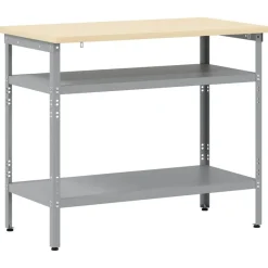 vidaXL Mesa de Trabajo con estante Gris 100 x 55 x 85 cm Sale