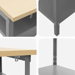 vidaXL Mesa de Trabajo con estante Gris 100 x 55 x 85 cm Sale