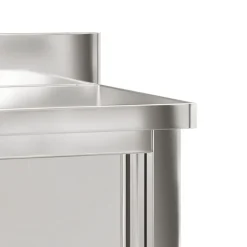vidaXL Restauración-Mesa de trabajo de cocina puertas correderas acero inoxidable