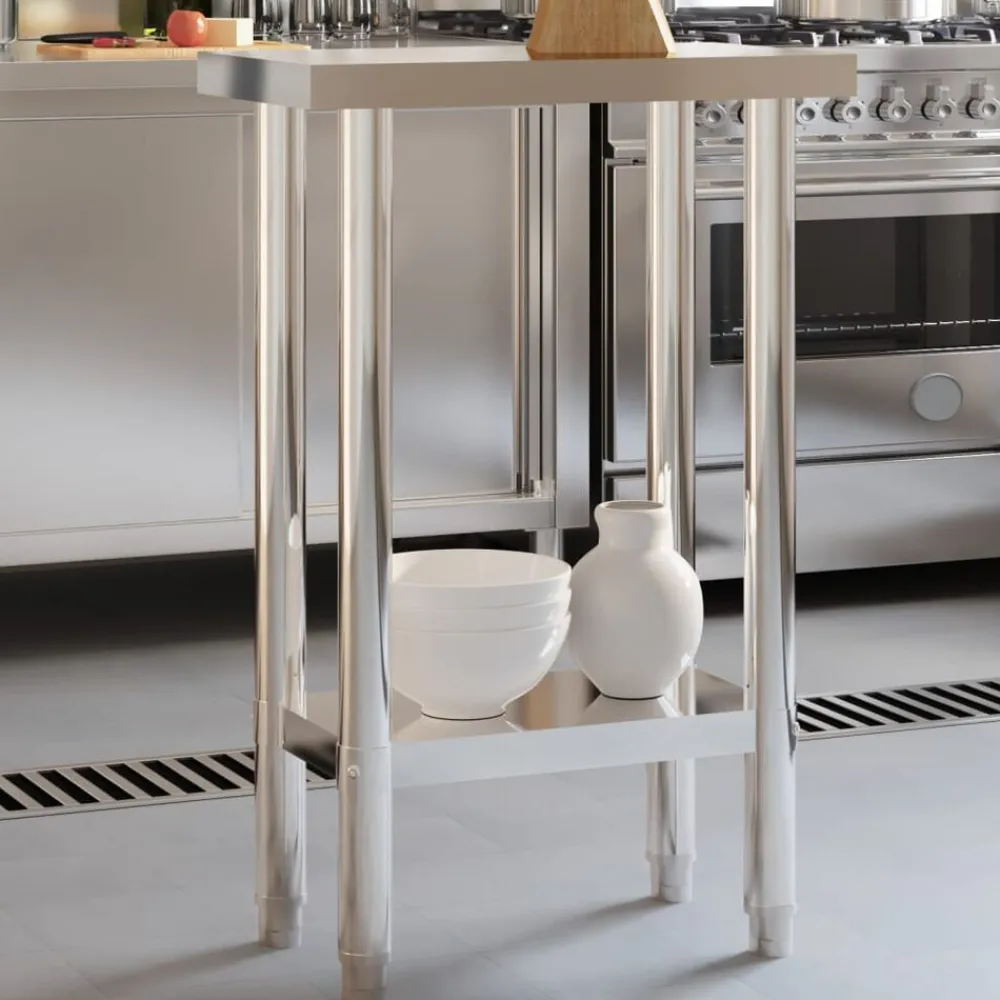 vidaXL Mesa de trabajo de cocina acero inoxidable 55x30x85 cm Hot