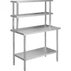 vidaXL Mesa de trabajo de cocina con estante acero inox 120x60x150 cm Outlet