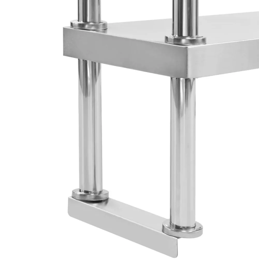 vidaXL Mesa de trabajo de cocina con estante acero inox 120x60x150 cm Outlet