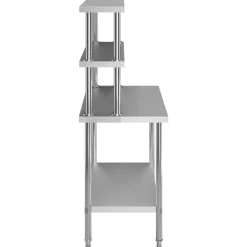 vidaXL Mesa de trabajo de cocina con estante acero inox 120x60x150 cm Outlet