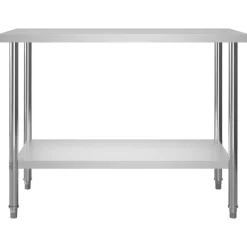 vidaXL Mesa de trabajo de cocina con estante acero inox 120x60x150 cm Outlet