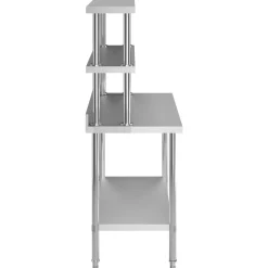 vidaXL Mesa de trabajo de cocina con estante acero inox 120x60x150 cm Discount