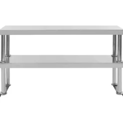 vidaXL Mesa de trabajo de cocina con estante acero inox 120x60x150 cm Discount