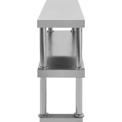vidaXL Mesa de trabajo de cocina con estante acero inox 120x60x150 cm Discount