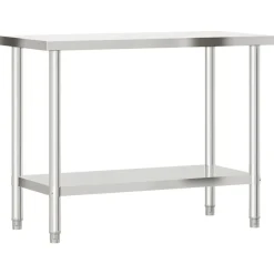 vidaXL Mesa de trabajo de cocina acero inoxidable 110x55x85 cm Clearance