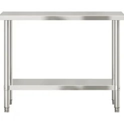 vidaXL Mesa de trabajo de cocina acero inoxidable 110x55x85 cm Clearance