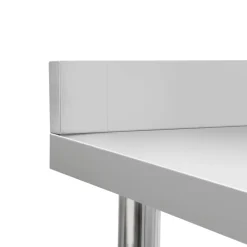 vidaXL Restauración-Mesa de trabajo de cocina con estante acero inox 120x60x120 cm