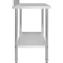 vidaXL Restauración-Mesa de trabajo de cocina con estante acero inox 120x60x120 cm