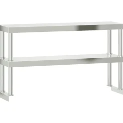 vidaXL Mesa de trabajo para cocina con estante acero inox 110x30x150cm New