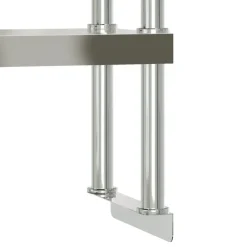 vidaXL Mesa de trabajo para cocina con estante acero inox 110x30x150cm New