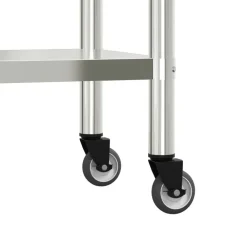 vidaXL Mesa de trabajo para cocina con estante acero inox 110x30x150cm Hot