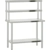 vidaXL Mesa de trabajo para cocina con estante acero inox 110x55x150cm