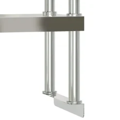 vidaXL Mesa de trabajo para cocina con estante acero inox 110x55x150cm