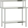 vidaXL Mesa de trabajo para cocina con estante acero inox 110x55x120cm Online