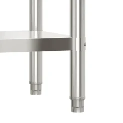 vidaXL Mesa de trabajo para cocina con estante acero inox 110x55x120cm Online