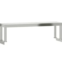vidaXL Mesa de trabajo para cocina con estante acero inox 110x30x120cm Clearance