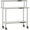 vidaXL Mesa de trabajo para cocina con estante acero inox 110x55x120cm Online