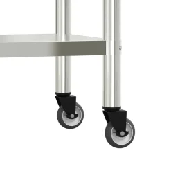 vidaXL Mesa de trabajo para cocina con estante acero inox 110x55x120cm Online