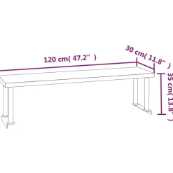 vidaXL Restauración-Mesa de trabajo para cocina con estante acero inox 120x60x115cm