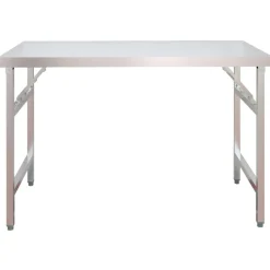 vidaXL Restauración-Mesa de trabajo para cocina con estante acero inox 120x60x115cm