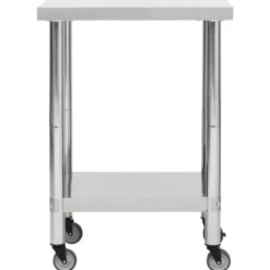 vidaXL Mesa de trabajo para cocina con ruedas acero inox 60x30x85 cm Online