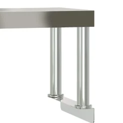 vidaXL Restauración-Mesa de trabajo para cocina con estante acero inox 110x55x120cm
