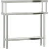 vidaXL Restauración-Mesa de trabajo para cocina con estante acero inox 110x30x120cm