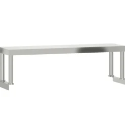 vidaXL Restauración-Mesa de trabajo para cocina con estante acero inox 110x30x120cm