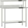 vidaXL Mesa de trabajo para cocina con estante acero inox 110x55x120cm Sale