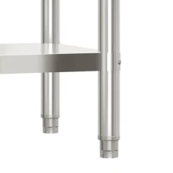 vidaXL Mesa de trabajo para cocina con estante acero inox 110x55x120cm Sale