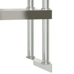 vidaXL Restauración-Mesa de trabajo para cocina con estante acero inox 110x55x150cm