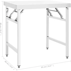 vidaXL Mesa de trabajo plegable para cocina acero 85x60x80 cm Outlet