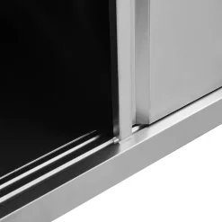 vidaXL Mesa de trabajo puertas correderas acero inox 100x50x(95-97) New