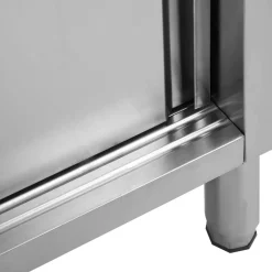 vidaXL Mesa de trabajo puertas correderas acero inox 100x50x(95-97) New