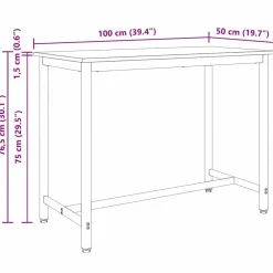 vidaXL Mesa 100 x 50 x 76,5 cm Gris sonoma Clearance