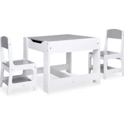 Niños vidaXL Mobiliario Para Bebés Y Niños Pequeños-Mesa infantil con 2 sillas MDF