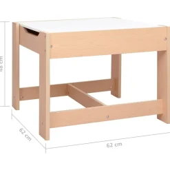vidaXL Mesa infantil con 2 sillas MDF Marr&oacute;n New
