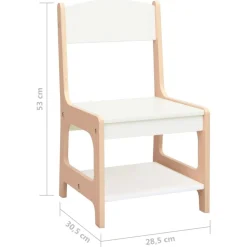vidaXL Mesa infantil con 2 sillas MDF Marr&oacute;n New