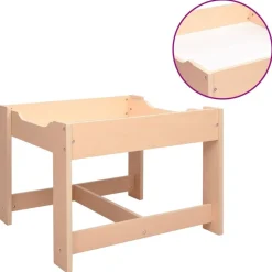 vidaXL Mesa infantil con 2 sillas MDF Marr&oacute;n New
